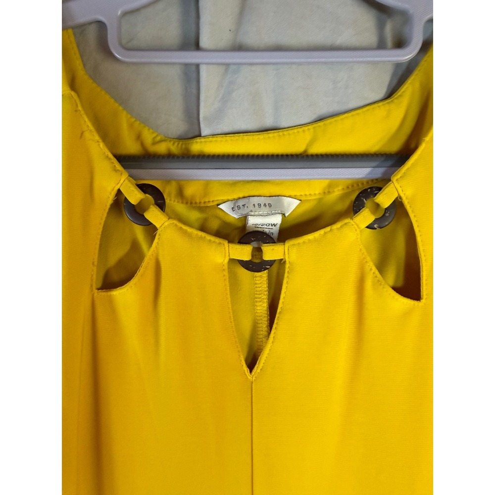 Est. 1946 Womens Mustard Yellow Keyhole Ring Detail Sleeveless Blouse 18/20W - Picture 4 of 6